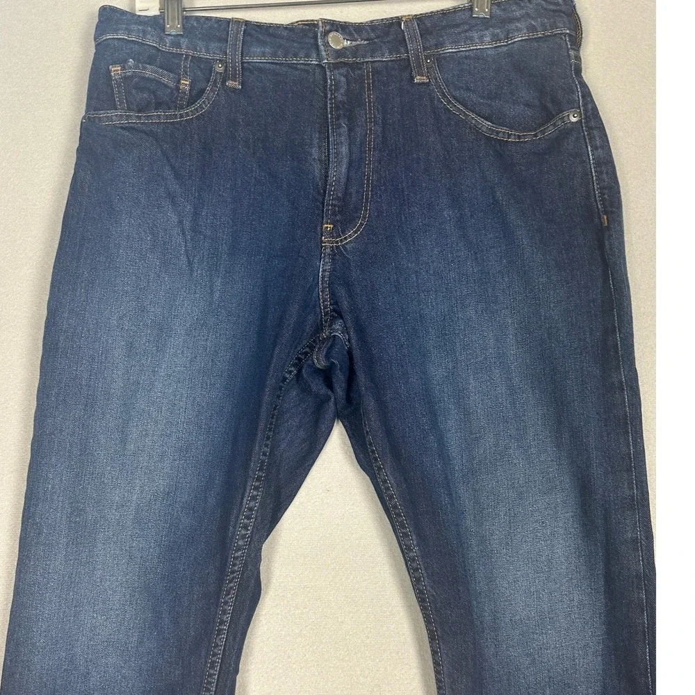 Bonobos Jeans Mens 34X28 Blue Athletic Fit Tapered Leg Distressed Stretch Denim